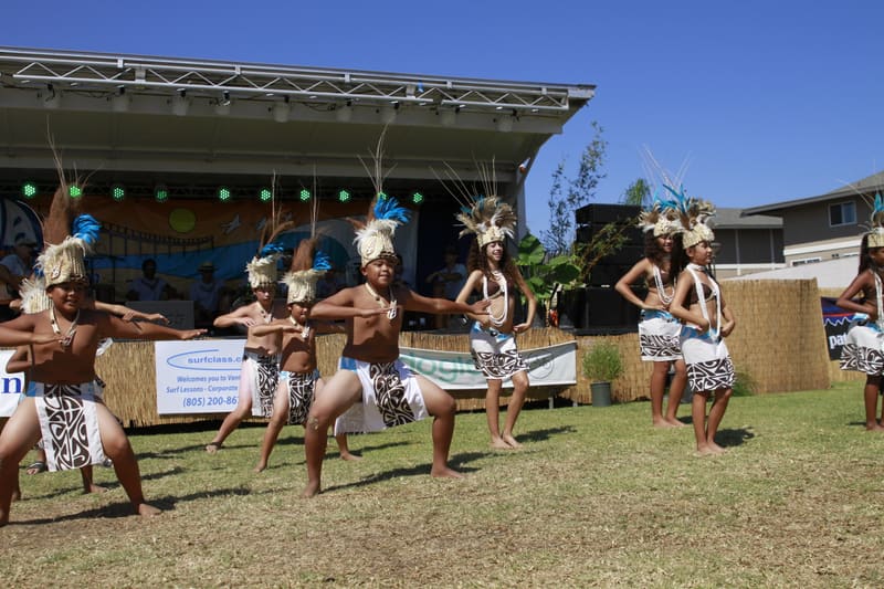 Keiki (children) Polynesian dance group performing in unison
